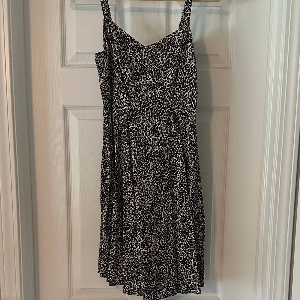 Old Navy Black and White Animal Print Mini Dress